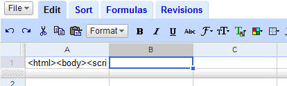 Google Spreadsheets XSS